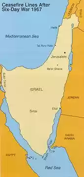 Israel (Ceasefire lines after Six-day War 1967)